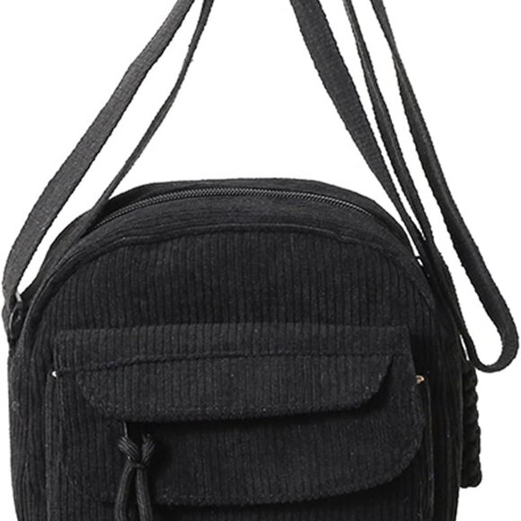 Women Crossbody Bag Corduroy Small Adjustable Purse Wallet for Travel - Picture 1 of 7